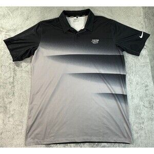 Nike Golf  Shirt Dri-Fit Polo Men’s Large L Black Gray Gradient Hunters Glen
